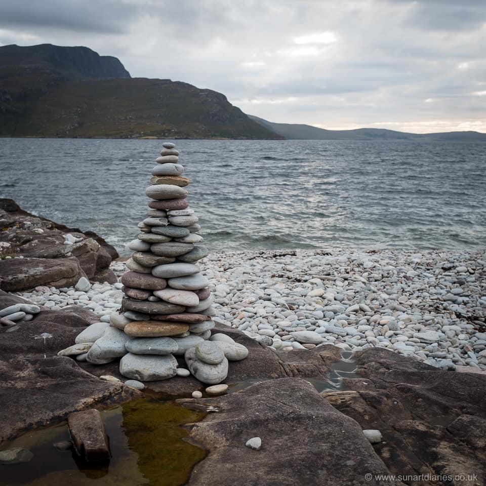 Stone cairn, Rubha Cadail, Rhue near Ullapool, September 2017 (but gone now)