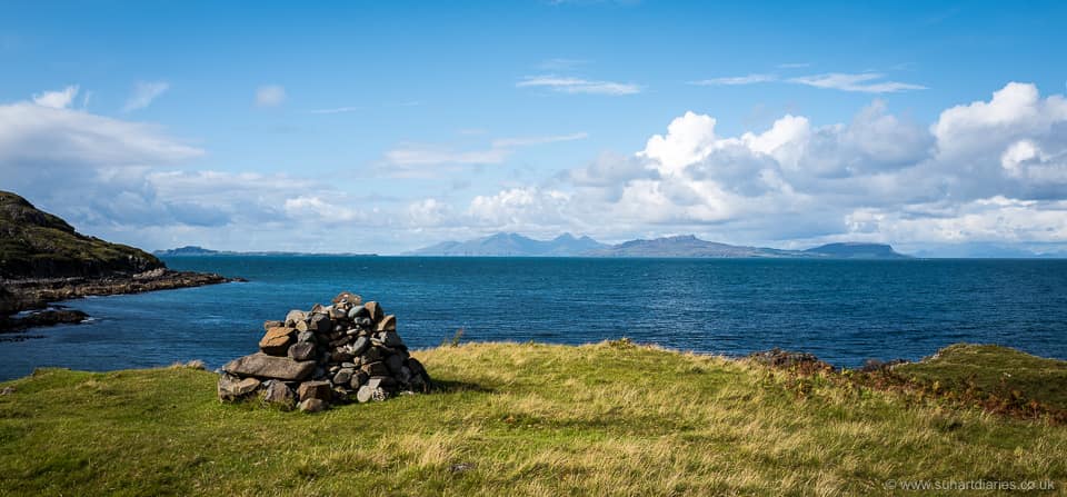 Fascadale ... with a (spoiled) view of Muck, Rhum and Eigg, and Skye in the far distance.