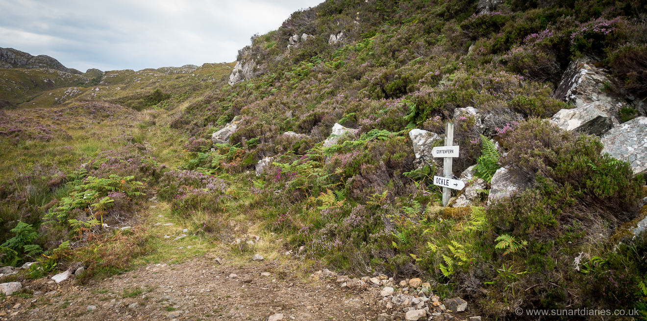 Gortenfern and Ockle signpost