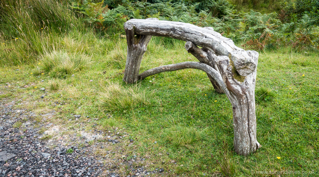 Rustic bench at Arivegaig