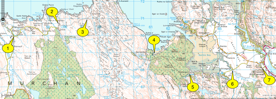 Kilmory to Acharacle walk map