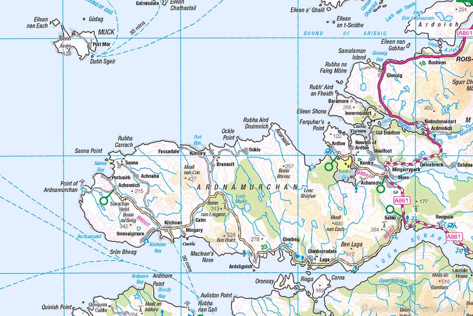 Ardnamurchan 10 km map squares